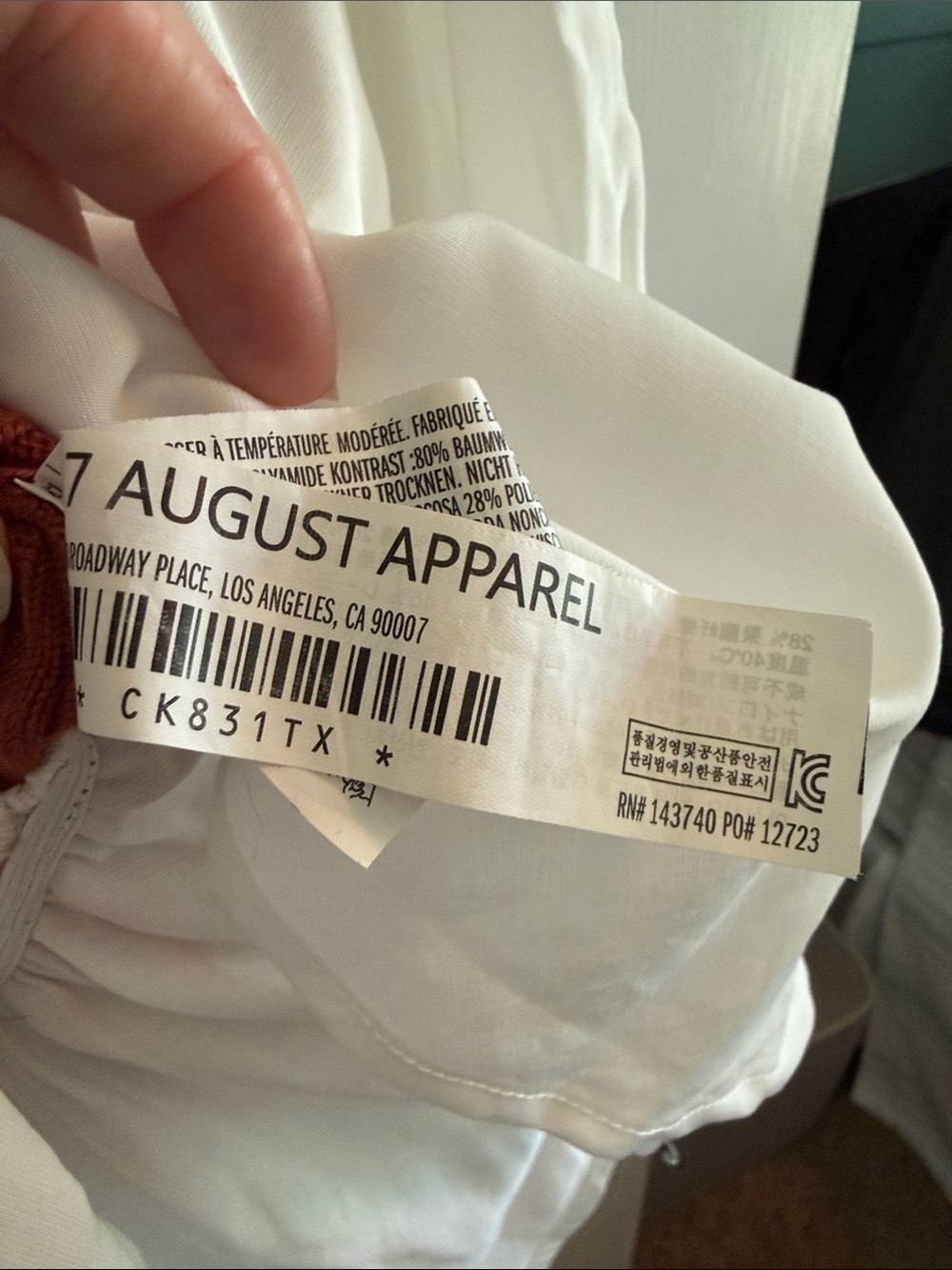 English Factory Rust Ribbed Sweater Top with White Ruffled Sleeves - Picture 3 of 15